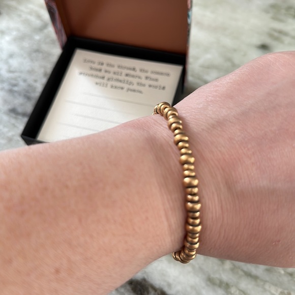 Alex and Ani Gold Nile beaded bangle bracelet - Picture 2 of 4